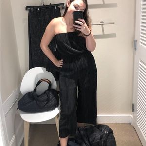 Bloomingdale’s Aqua Black Jumpsuit